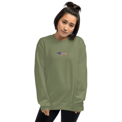 Michigan Upper Peninsula Sweatshirt (w/ Embroidered UP USA Flag Outline) | Unisex Standard