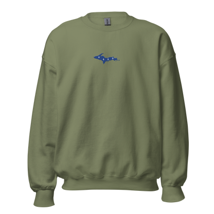 Michigan Upper Peninsula Sweatshirt (w/ Embroidered UP Quebec Flag Outline) | Unisex Standard