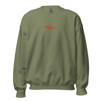 Michigan Upper Peninsula Sweatshirt (w/ Embroidered Orange UP Outline) | Unisex Standard