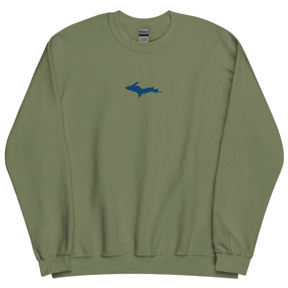 Michigan Upper Peninsula Sweatshirt (w/ Embroidered Azure UP Outline) | Unisex Standard