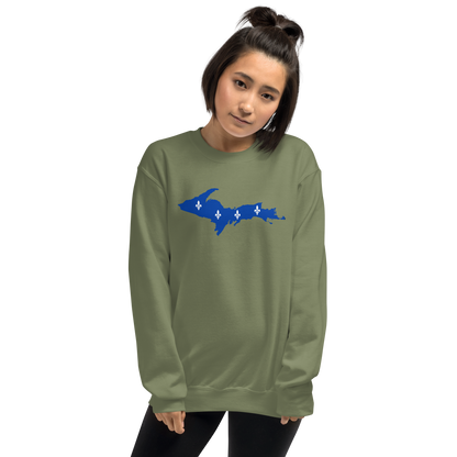 Michigan Upper Peninsula Sweatshirt (w/ UP Quebec Flag Outline) | Unisex Standard