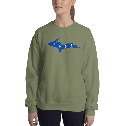 Michigan Upper Peninsula Sweatshirt (w/ UP Quebec Flag Outline) | Unisex Standard