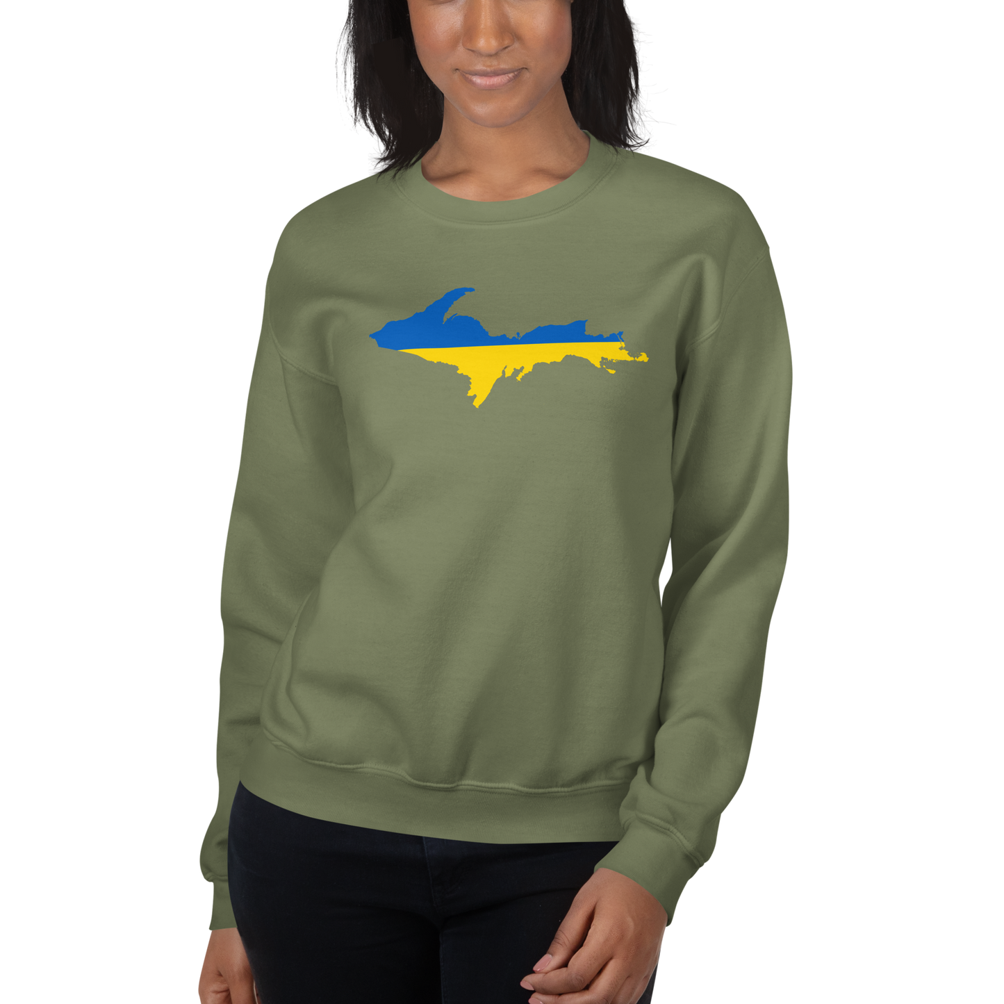 Michigan Upper Peninsula Sweatshirt (w/ UP Ukraine Outline) | Unisex Standard