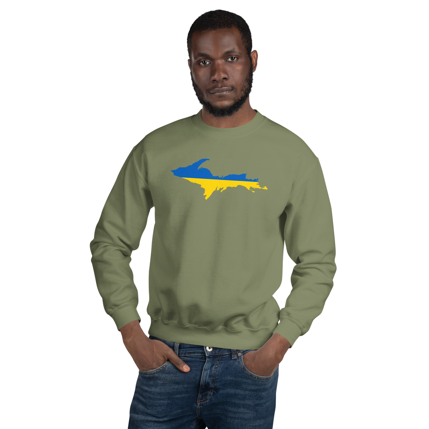 Michigan Upper Peninsula Sweatshirt (w/ UP Ukraine Outline) | Unisex Standard