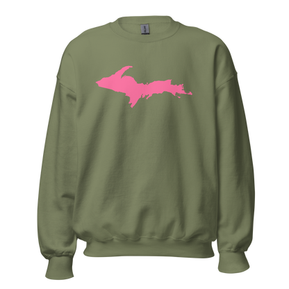 Michigan Upper Peninsula Sweatshirt (w/ Pink UP Outline) | Unisex Standard