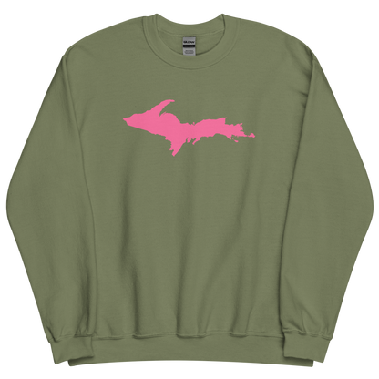 Michigan Upper Peninsula Sweatshirt (w/ Pink UP Outline) | Unisex Standard