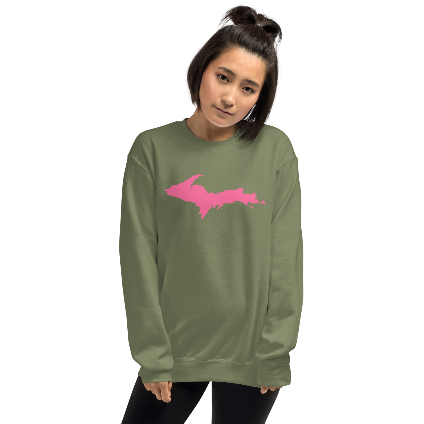 Michigan Upper Peninsula Sweatshirt (w/ Pink UP Outline) | Unisex Standard