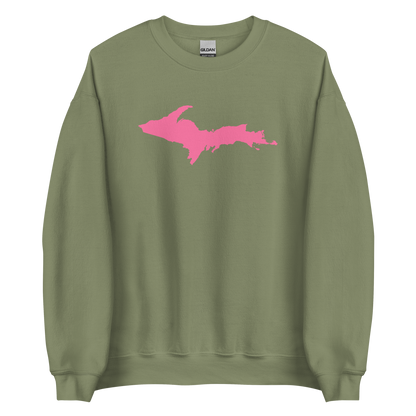 Michigan Upper Peninsula Sweatshirt (w/ Pink UP Outline) | Unisex Standard