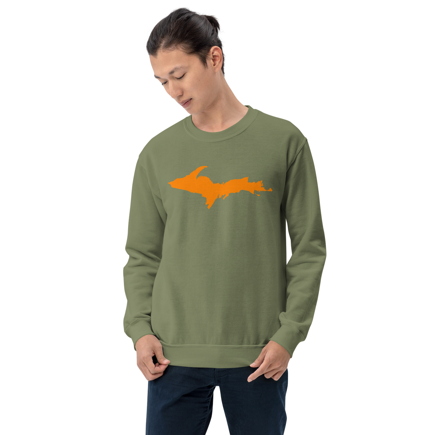 Michigan Upper Peninsula Sweatshirt (w/ Orange UP Outline) | Unisex Standard