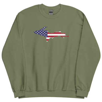 Michigan Upper Peninsula Sweatshirt (w/ UP USA Flag Outline) | Unisex Standard