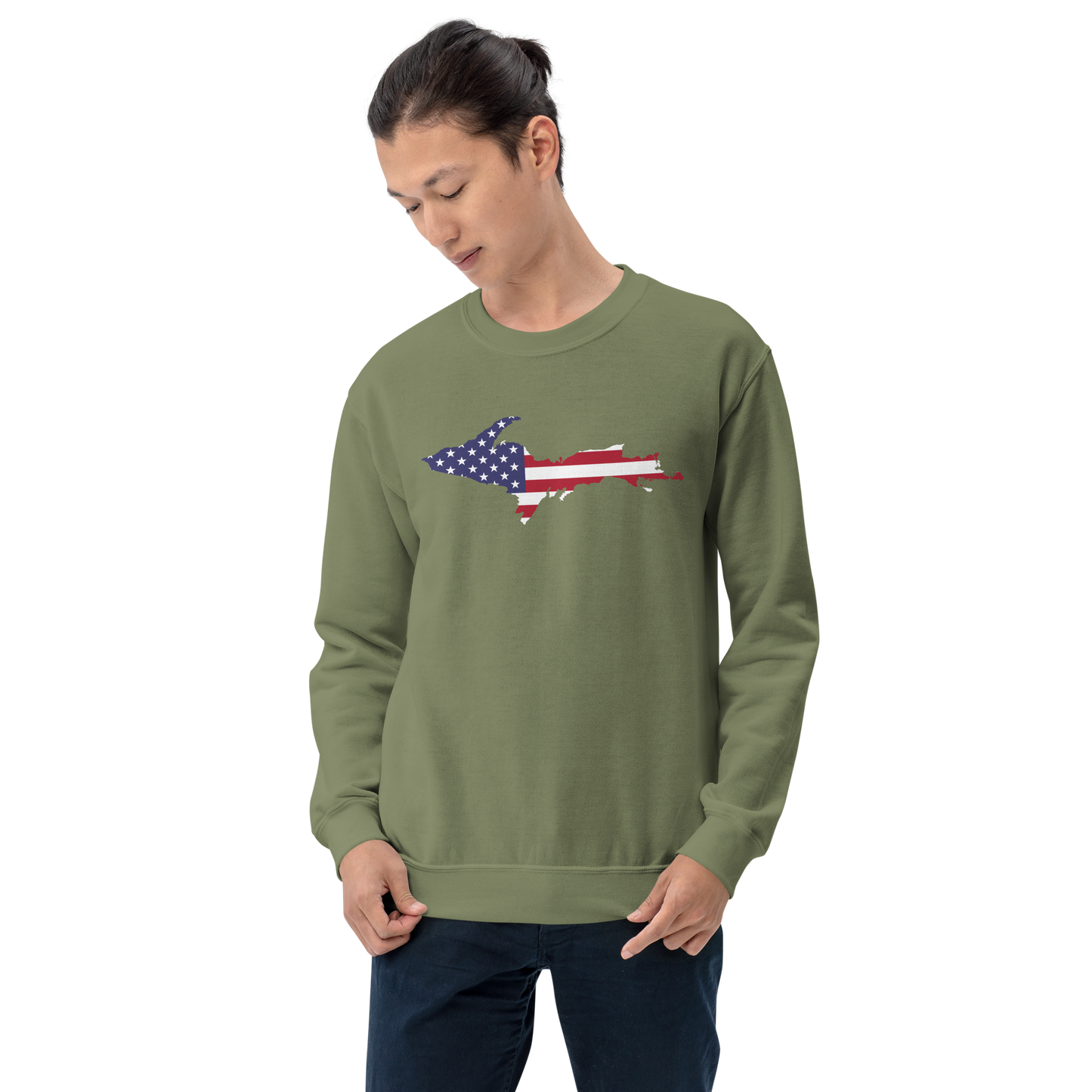 Michigan Upper Peninsula Sweatshirt (w/ UP USA Flag Outline) | Unisex Standard