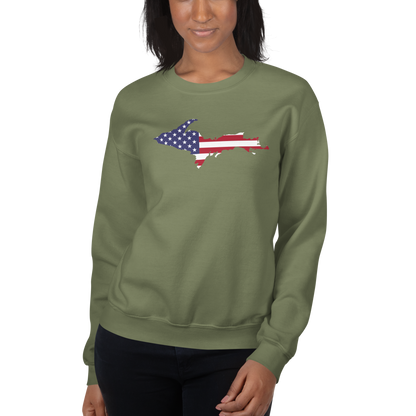 Michigan Upper Peninsula Sweatshirt (w/ UP USA Flag Outline) | Unisex Standard