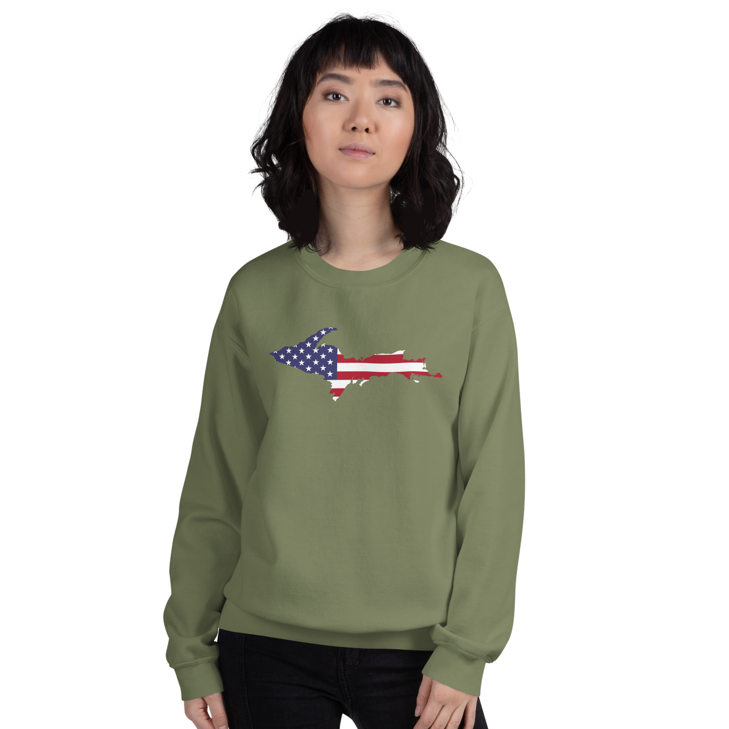 Michigan Upper Peninsula Sweatshirt (w/ UP USA Flag Outline) | Unisex Standard