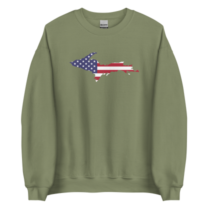 Michigan Upper Peninsula Sweatshirt (w/ UP USA Flag Outline) | Unisex Standard