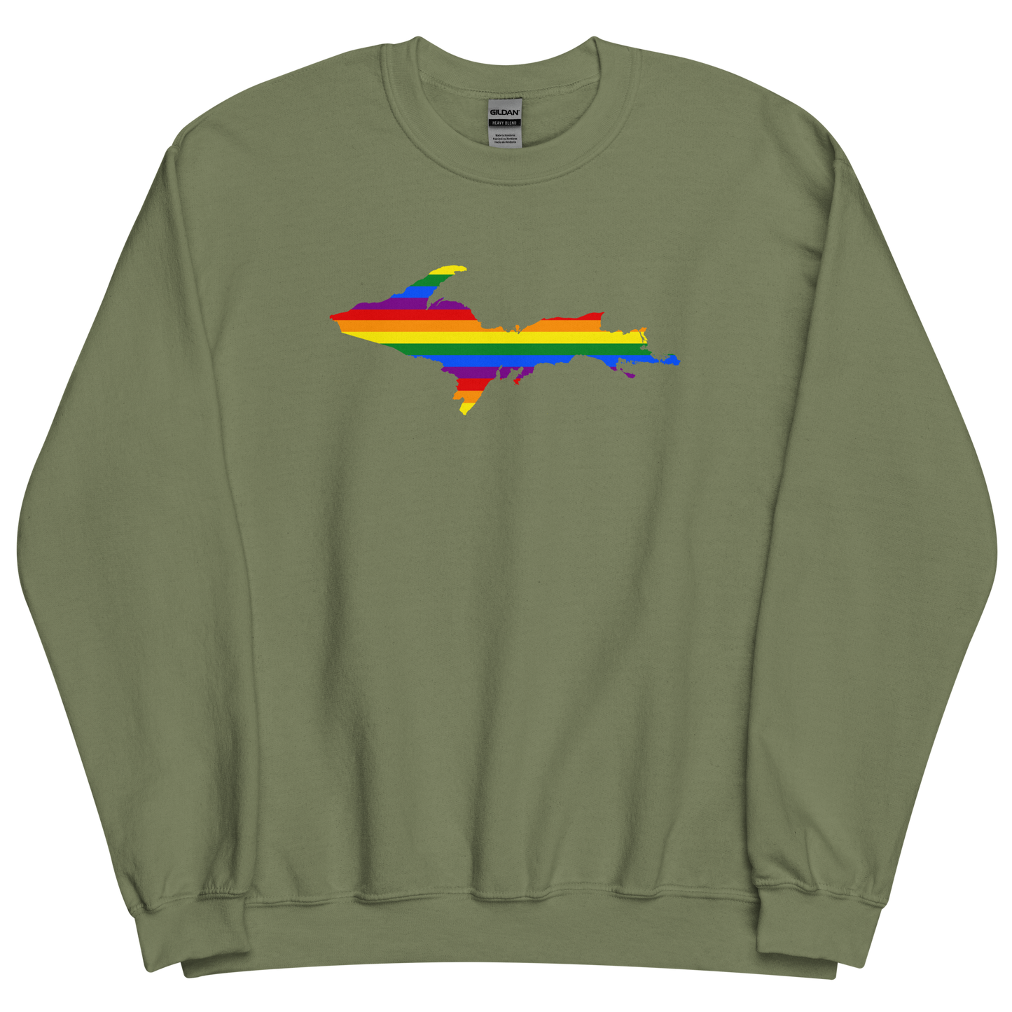 Michigan Upper Peninsula Sweatshirt (w/ UP Pride Flag Outline) | Unisex Standard