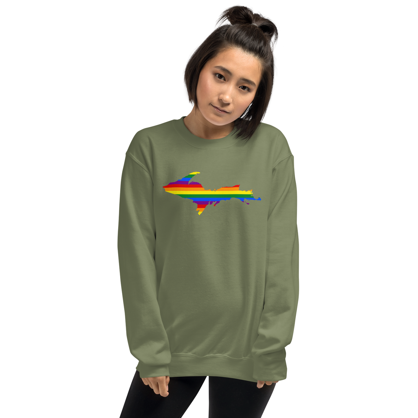 Michigan Upper Peninsula Sweatshirt (w/ UP Pride Flag Outline) | Unisex Standard