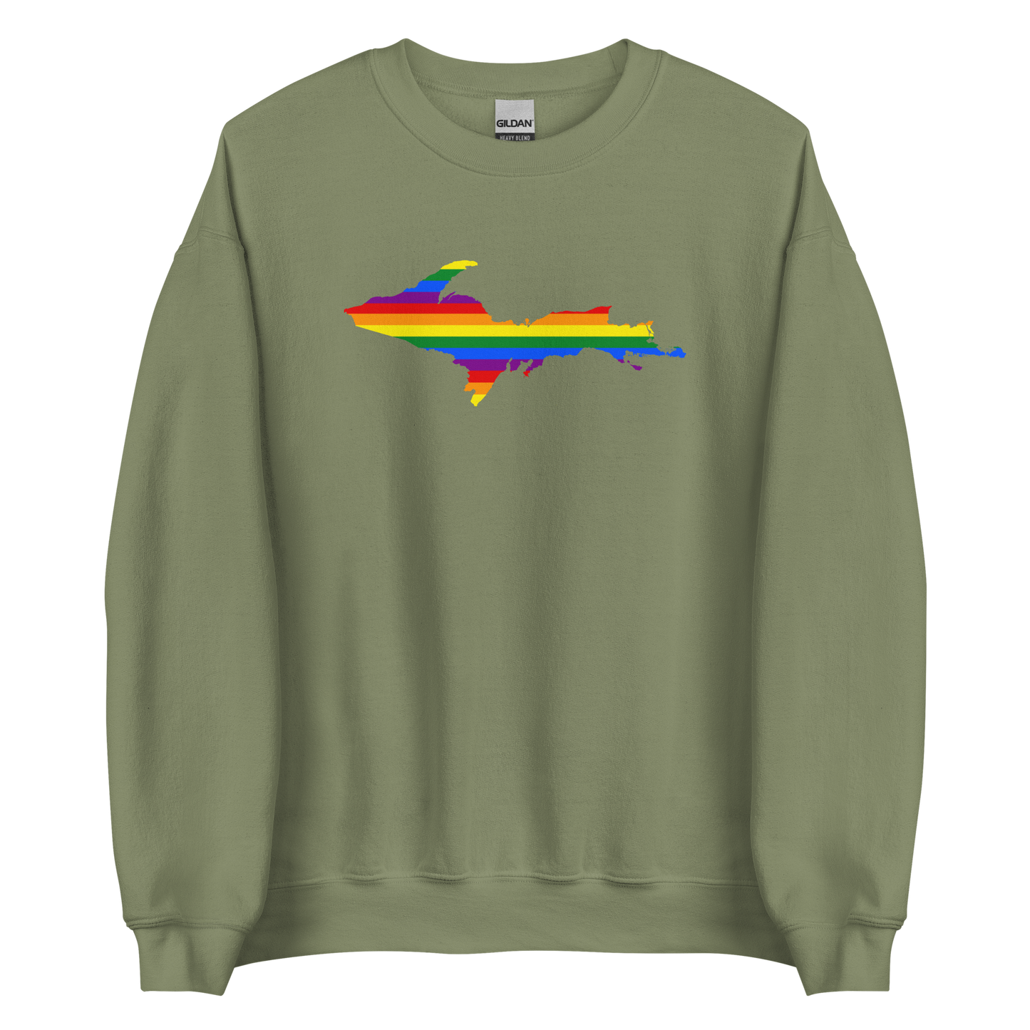 Michigan Upper Peninsula Sweatshirt (w/ UP Pride Flag Outline) | Unisex Standard