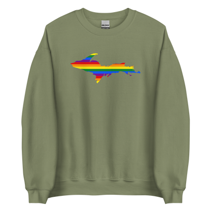 Michigan Upper Peninsula Sweatshirt (w/ UP Pride Flag Outline) | Unisex Standard