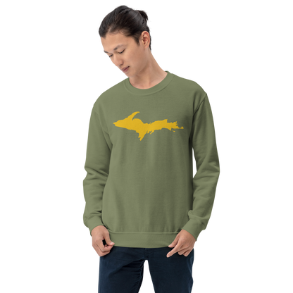 Michigan Upper Peninsula Sweatshirt (w/ Gold UP Outline) | Unisex Standard