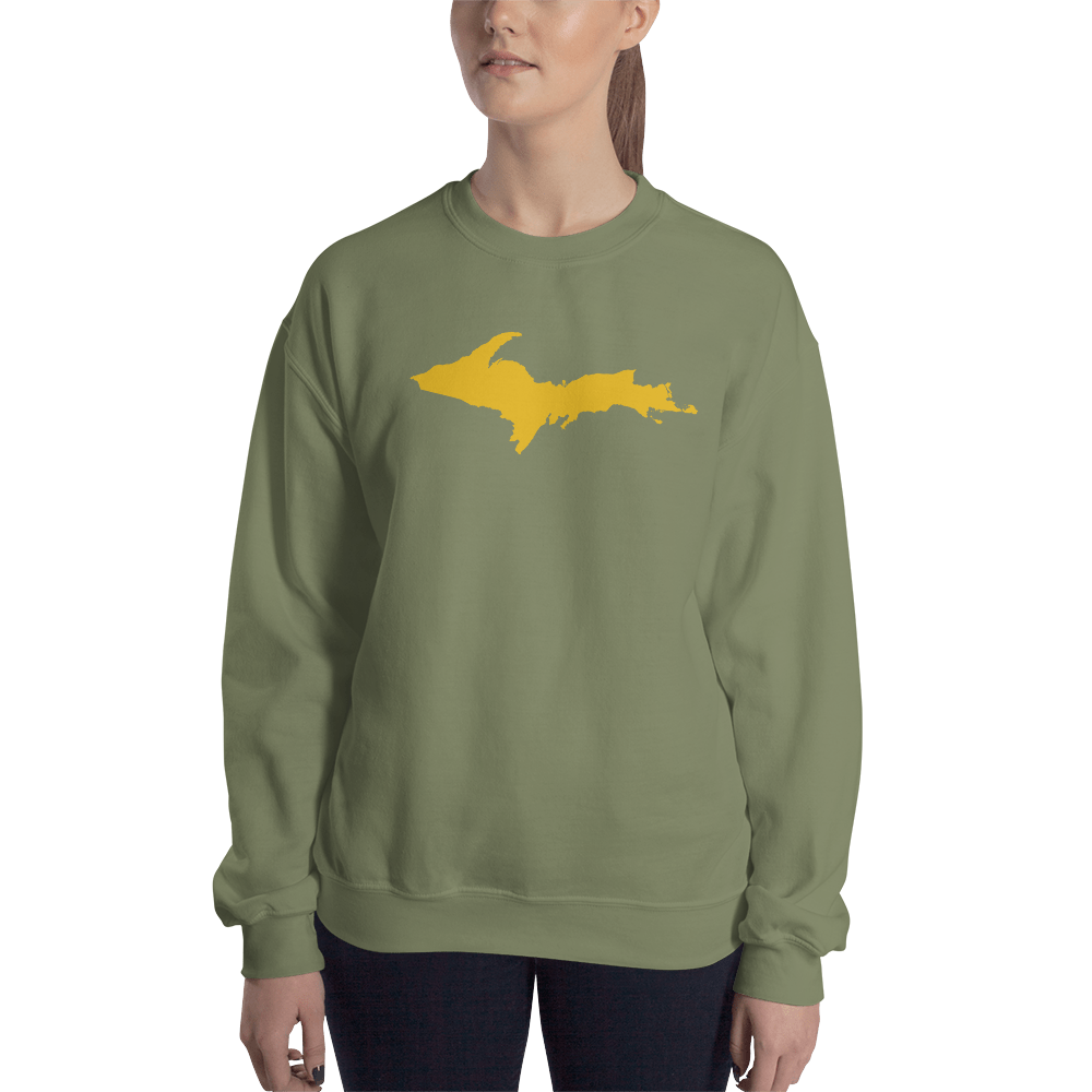 Michigan Upper Peninsula Sweatshirt (w/ Gold UP Outline) | Unisex Standard