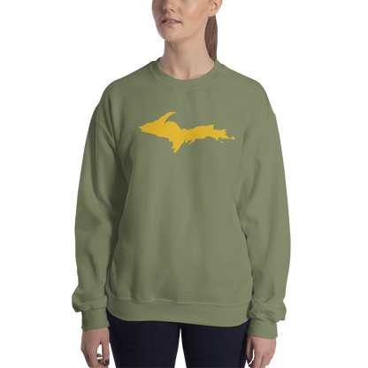 Michigan Upper Peninsula Sweatshirt (w/ Gold UP Outline) | Unisex Standard