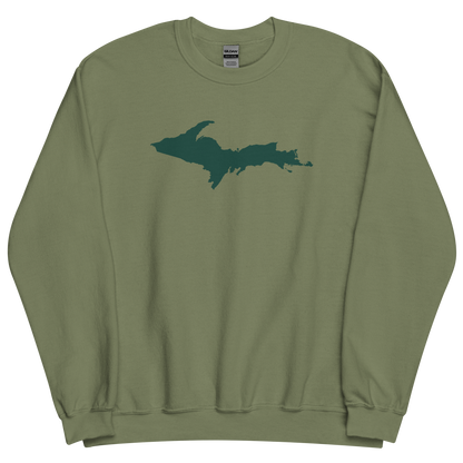 Michigan Upper Peninsula Sweatshirt (w/ Green UP Outline) | Unisex Standard