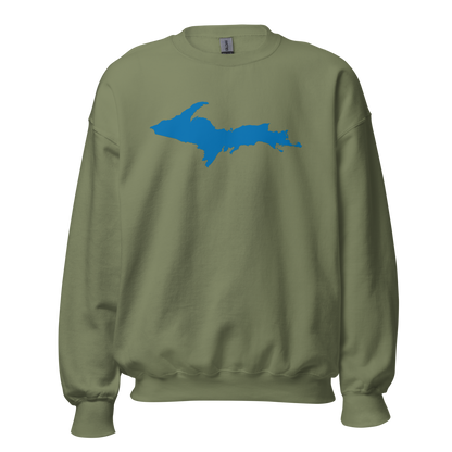 Michigan Upper Peninsula Sweatshirt (w/ Azure UP Outline) | Unisex Standard