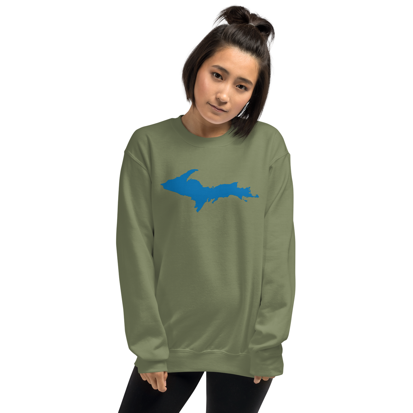 Michigan Upper Peninsula Sweatshirt (w/ Azure UP Outline) | Unisex Standard