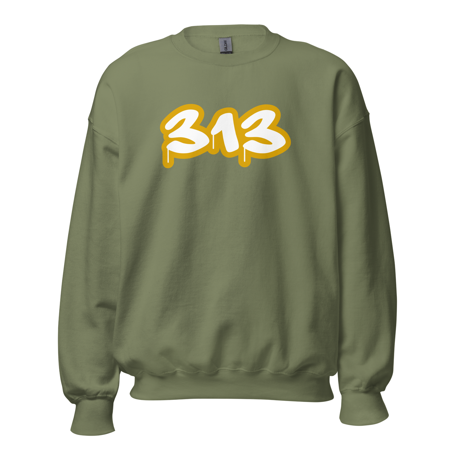 Detroit '313' Sweatshirt (Gold Tag Font) | Unisex Standard