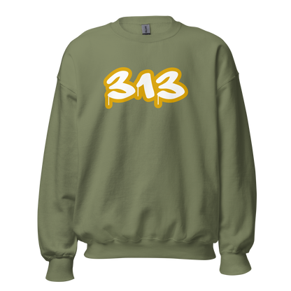 Detroit '313' Sweatshirt (Gold Tag Font) | Unisex Standard