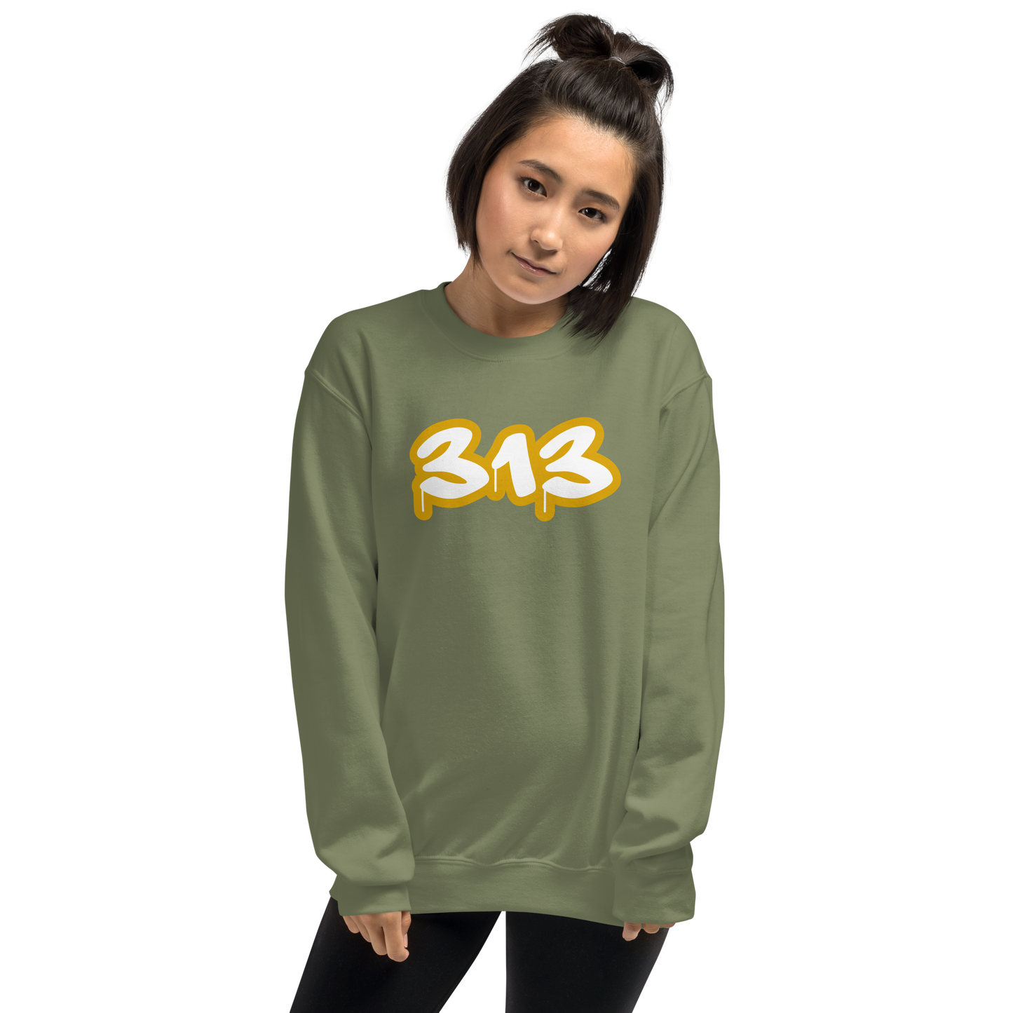 Detroit '313' Sweatshirt (Gold Tag Font) | Unisex Standard