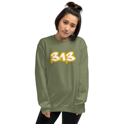 Detroit '313' Sweatshirt (Gold Tag Font) | Unisex Standard