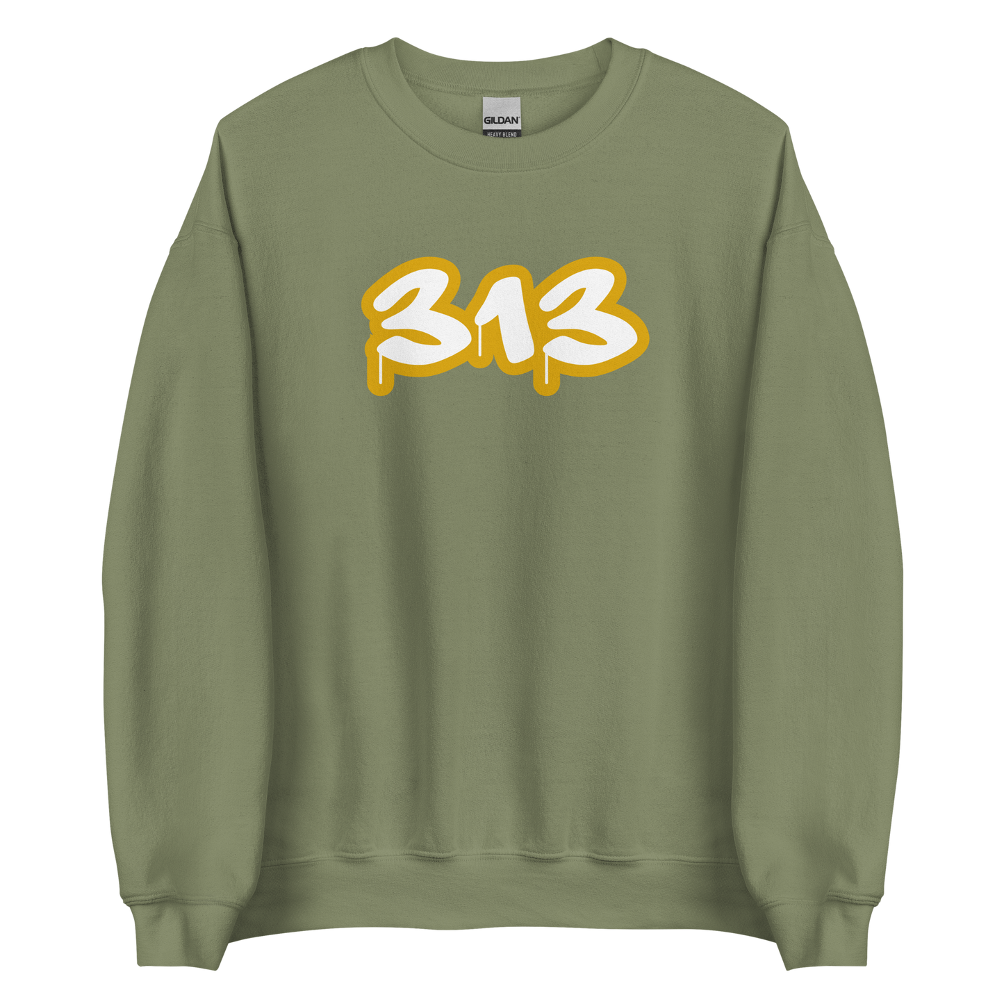 Detroit '313' Sweatshirt (Gold Tag Font) | Unisex Standard