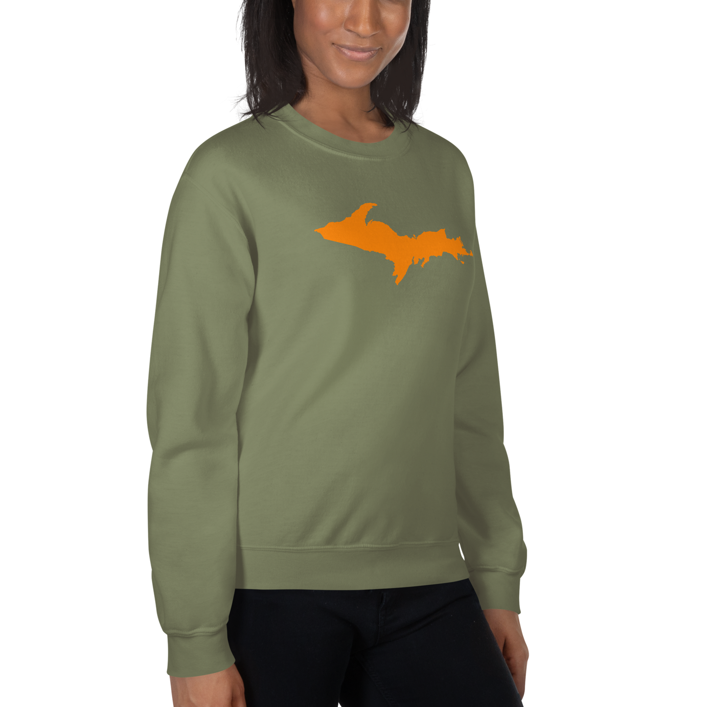 Michigan Upper Peninsula Sweatshirt (w/ Orange UP Outline) | Unisex Standard