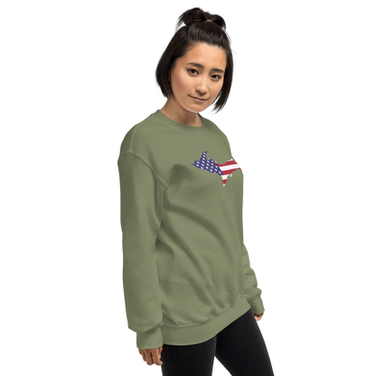 Michigan Upper Peninsula Sweatshirt (w/ UP USA Flag Outline) | Unisex Standard