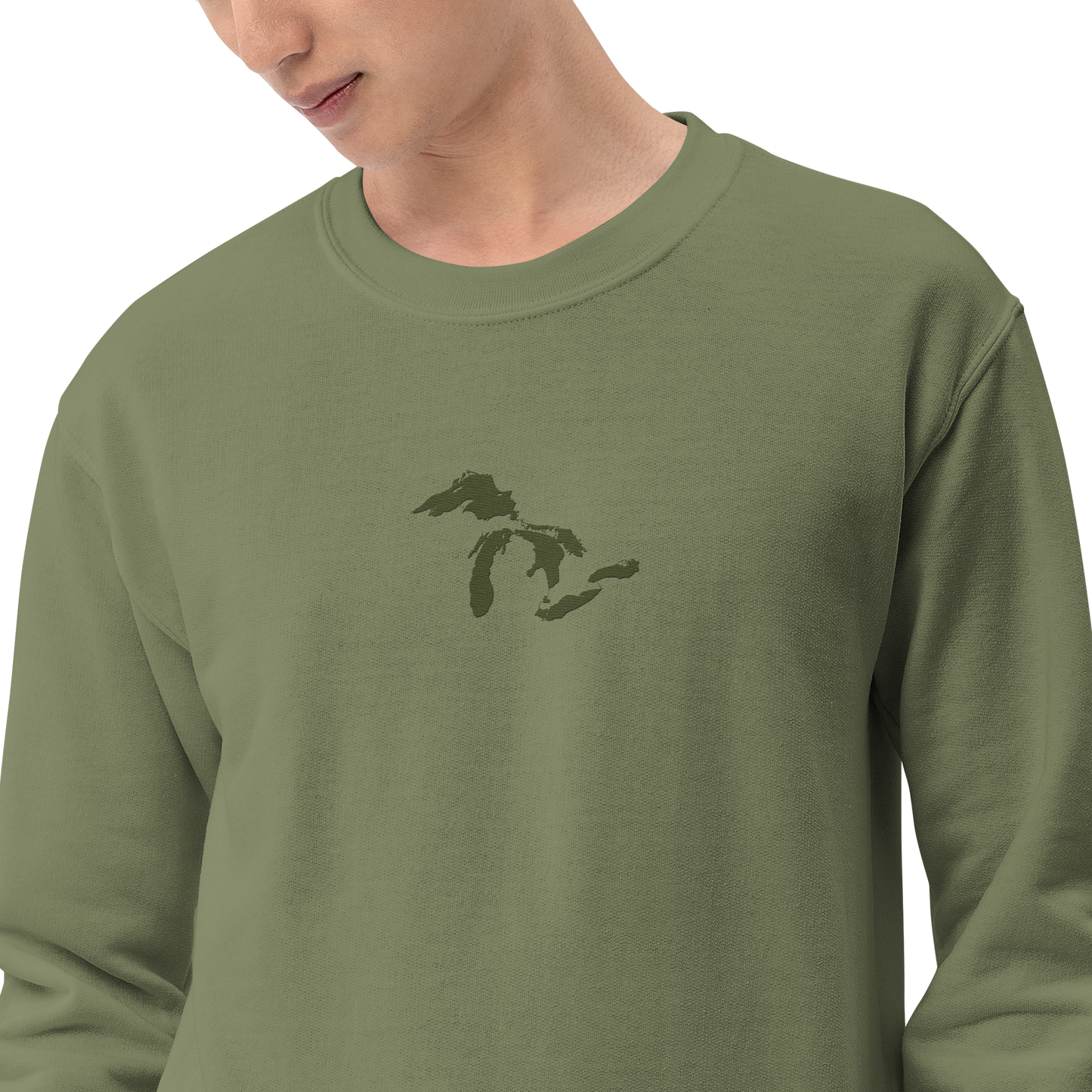 Great Lakes Sweatshirt | Unisex Standard - Army Green Emb.