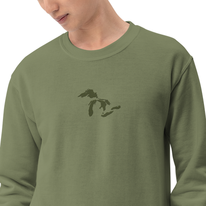 Great Lakes Sweatshirt | Unisex Standard - Army Green Emb.