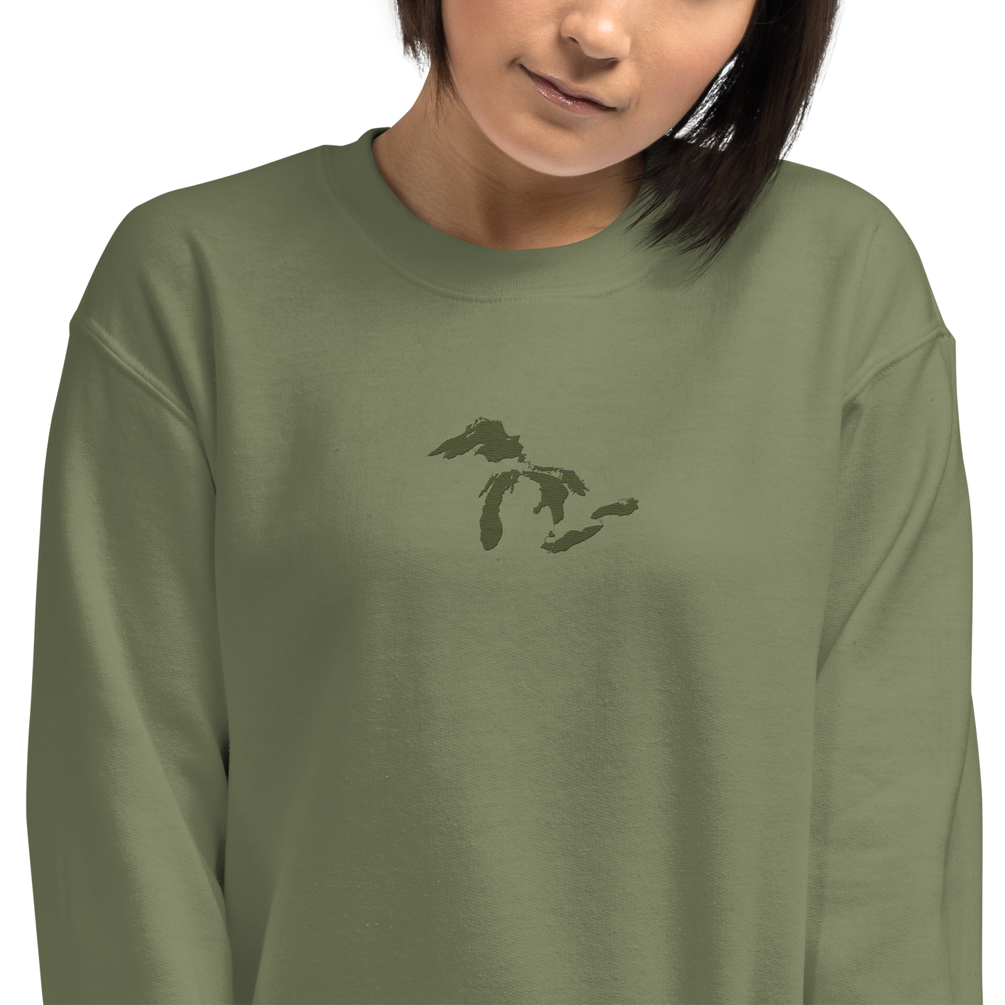 Great Lakes Sweatshirt | Unisex Standard - Army Green Emb.