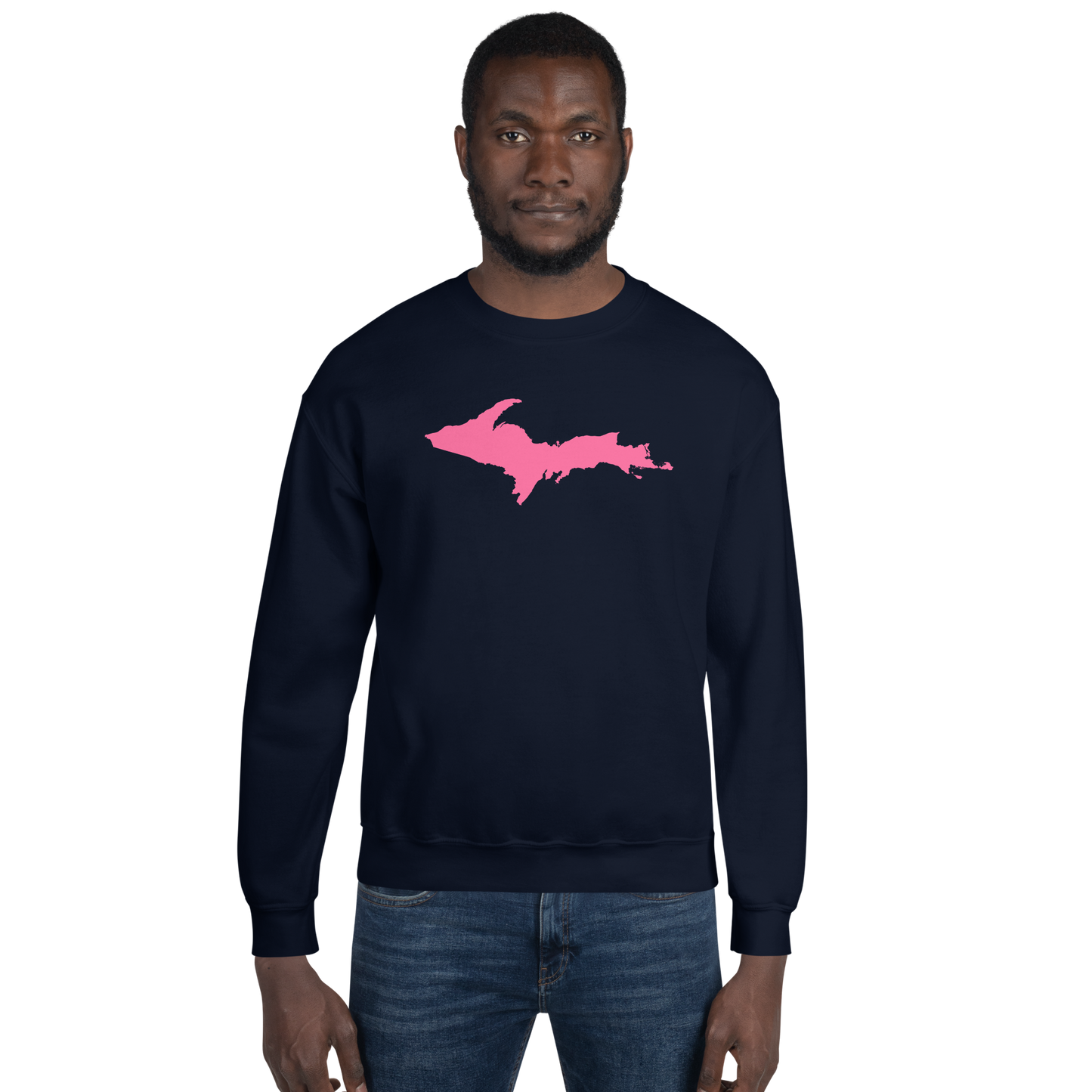 Michigan Upper Peninsula Sweatshirt (w/ Pink UP Outline) | Unisex Standard