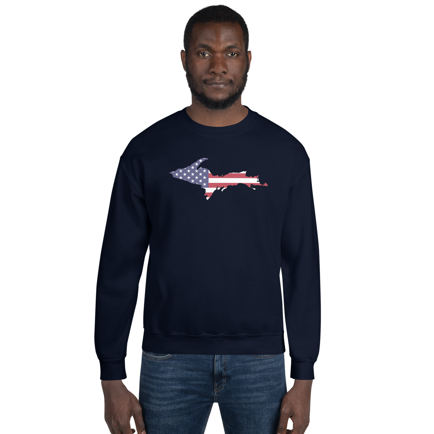 Michigan Upper Peninsula Sweatshirt (w/ UP USA Flag Outline) | Unisex Standard