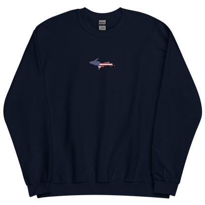 Michigan Upper Peninsula Sweatshirt (w/ Embroidered UP USA Flag Outline) | Unisex Standard