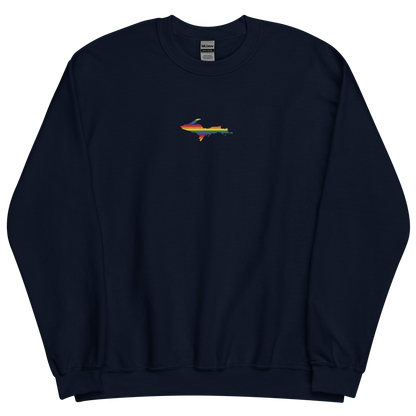 Michigan Upper Peninsula Sweatshirt (w/ Embroidered UP Pride Flag Outline) | Unisex Standard