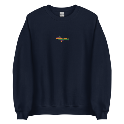 Michigan Upper Peninsula Sweatshirt (w/ Embroidered UP Pride Flag Outline) | Unisex Standard