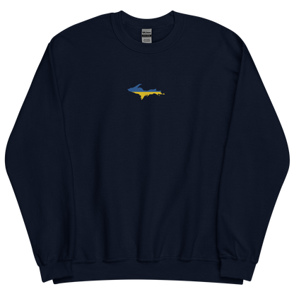 Michigan Upper Peninsula Sweatshirt (w/ Embroidered UP Ukraine Outline) | Unisex Standard