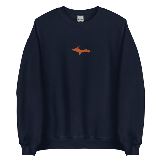 Michigan Upper Peninsula Sweatshirt (w/ Embroidered Orange UP Outline) | Unisex Standard