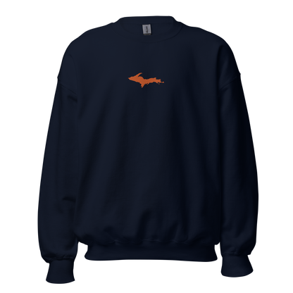 Michigan Upper Peninsula Sweatshirt (w/ Embroidered Orange UP Outline) | Unisex Standard