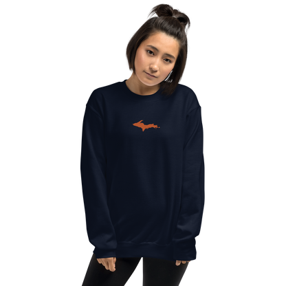 Michigan Upper Peninsula Sweatshirt (w/ Embroidered Orange UP Outline) | Unisex Standard