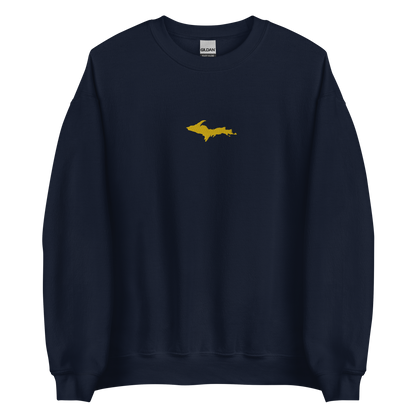 Michigan Upper Peninsula Sweatshirt (w/ Embroidered Gold UP Outline) | Unisex Standard