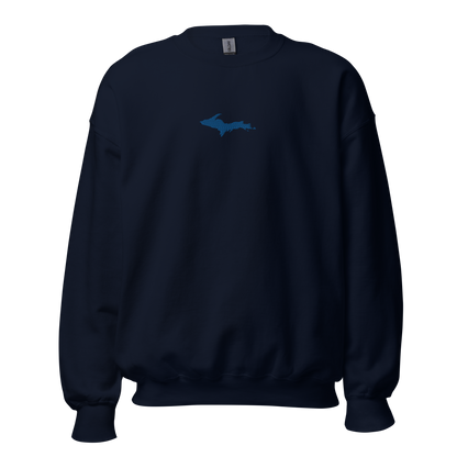 Michigan Upper Peninsula Sweatshirt (w/ Embroidered Azure UP Outline) | Unisex Standard