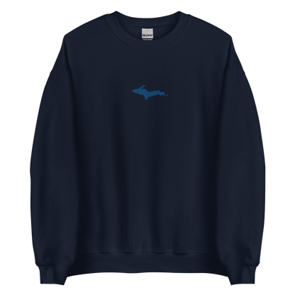 Michigan Upper Peninsula Sweatshirt (w/ Embroidered Azure UP Outline) | Unisex Standard